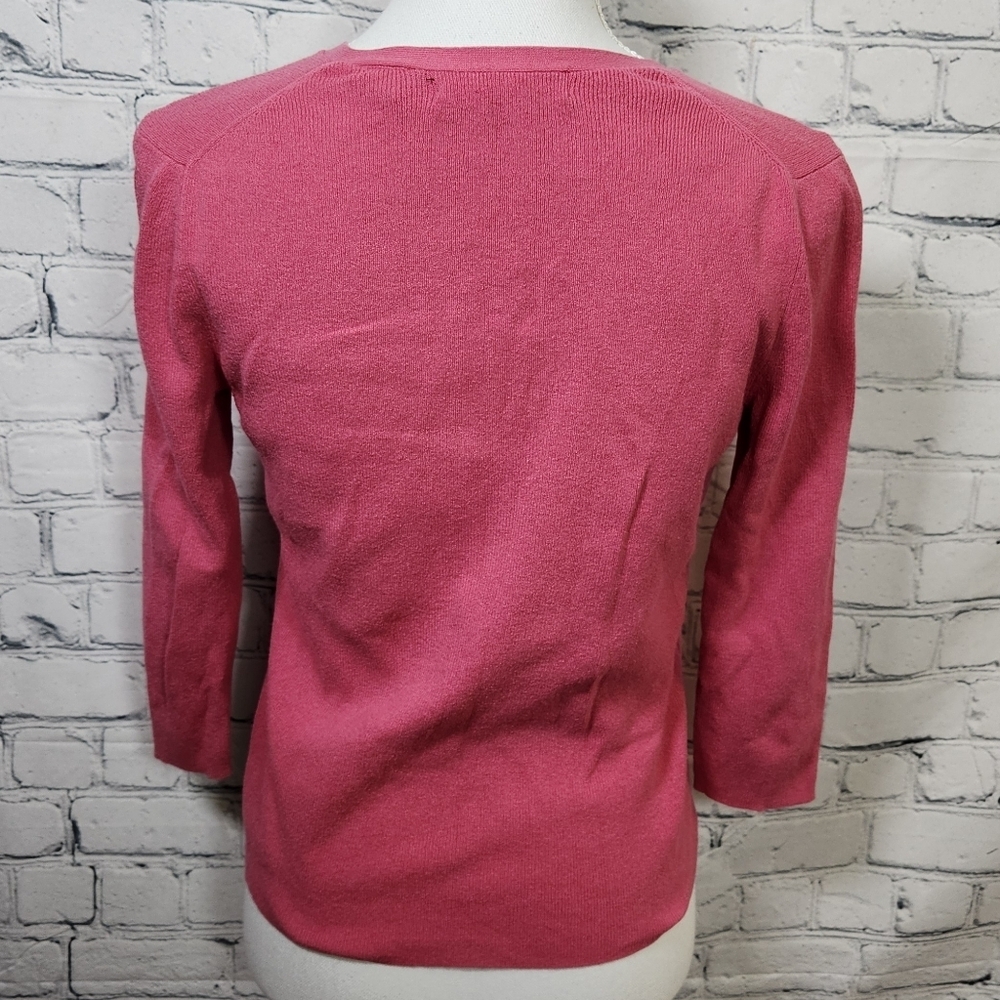 Express Women's Pink V-Neck Lightweight Long Sleeve Sweater Top Size Medium - Picture 7 of 10
